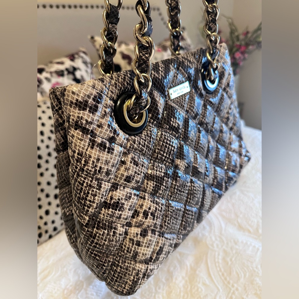 NWT Kate Spade Gorgeous quilted Small Maryanne Gold Coast Snakeskin Bag - Picture 3 of 10